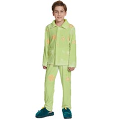 Aniseed Green Vintage Background Kids  Long Sleeve Velvet Pajamas Set by Amaryn4rt