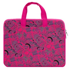 Deep Pink Morty Frizzle Letter Macbook Pro 13  Double Pocket Laptop Bag by CoolDesigns