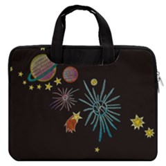 Black Stars Galaxy Pattern Carrying Handbag Laptop Sleeve by CoolDesigns