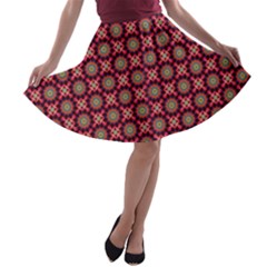 Kaleidoscope Seamless Pattern A-line Skater Skirt by Ravend