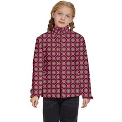 Kaleidoscope Seamless Pattern Kids  Puffer Bubble Jacket Coat by Ravend