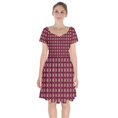 Kaleidoscope Seamless Pattern Short Sleeve Bardot Dress by Ravend