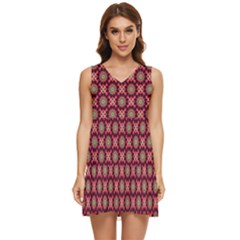 Kaleidoscope Seamless Pattern Tiered Sleeveless Mini Dress by Ravend