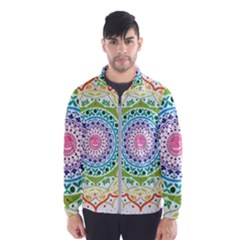 Mandala Pattern Rainbow Pride Men s Windbreaker by Ravend