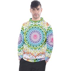 Mandala Pattern Rainbow Pride Men s Pullover Hoodie by Ravend