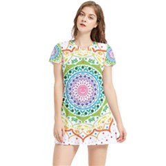 Mandala Pattern Rainbow Pride Women s Sports Skirt by Ravend