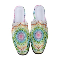 Mandala Pattern Rainbow Pride Women s Classic Backless Heels by Ravend