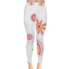 Seamless Pattern Flowers Rainbow Everyday Leggings  by Ravend