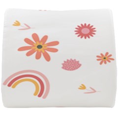 Seamless Pattern Flowers Rainbow Seat Cushion by Ravend