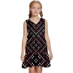 Pattern Abstract Design Art Kids  Sleeveless Tiered Mini Dress by Ravend