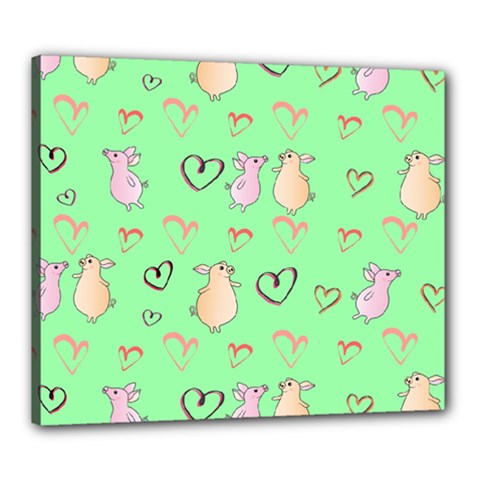 Pig Heart Digital Canvas 24  X 20  (stretched) by Ravend