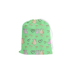 Pig Heart Digital Drawstring Pouch (small) by Ravend