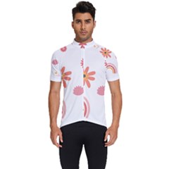 Seamless Pattern Flowers Rainbow Men s Short Sleeve Cycling Jersey by Ravend