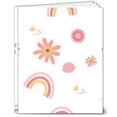 Seamless Pattern Flowers Rainbow 8  X 10  Softcover Notebook by Ravend