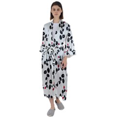 Pattern Flower Design Background Maxi Satin Kimono by Ravend