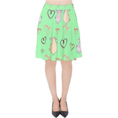 Pig Heart Digital Velvet High Waist Skirt by Ravend