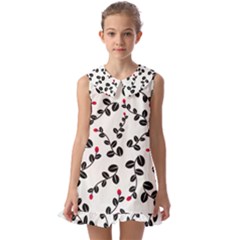 Pattern Flower Design Background Kids  Pilgrim Collar Ruffle Hem Dress by Ravend