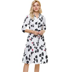 Pattern Flower Design Background Classy Knee Length Dress by Ravend