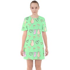 Pig Heart Digital Sixties Short Sleeve Mini Dress by Ravend