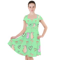 Pig Heart Digital Cap Sleeve Midi Dress by Ravend