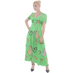 Pig Heart Digital Button Up Short Sleeve Maxi Dress by Ravend