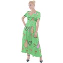 Pig Heart Digital Button Up Short Sleeve Maxi Dress View1