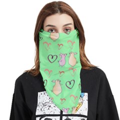 Pig Heart Digital Face Covering Bandana (triangle) by Ravend