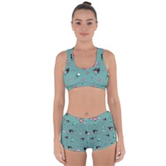 Raccoon Love Texture Seamless Racerback Boyleg Bikini Set by Ravend