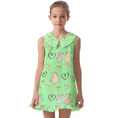 Pig Heart Digital Kids  Pilgrim Collar Ruffle Hem Dress by Ravend