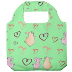 Pig Heart Digital Foldable Grocery Recycle Bag by Ravend