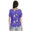 Cat Texture Pattern Seamless Rainbow V-Neck Flutter Sleeve Top View2