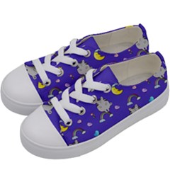 Cat Texture Pattern Seamless Rainbow Kids  Low Top Canvas Sneakers by Ravend