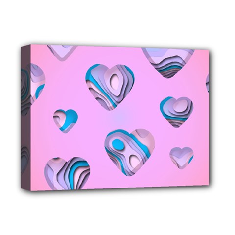 Hearts Pattern Love Background Deluxe Canvas 16  X 12  (stretched)  by Ravend