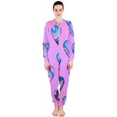 Hearts Pattern Love Background Onepiece Jumpsuit (ladies) by Ravend