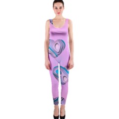 Hearts Pattern Love Background One Piece Catsuit by Ravend