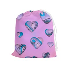 Hearts Pattern Love Background Drawstring Pouch (xl) by Ravend