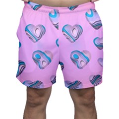 Hearts Pattern Love Background Men s Shorts by Ravend