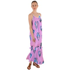 Hearts Pattern Love Background Cami Maxi Ruffle Chiffon Dress by Ravend