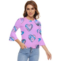 Hearts Pattern Love Background Bell Sleeve Top