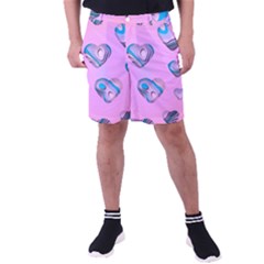 Hearts Pattern Love Background Men s Pocket Shorts by Ravend