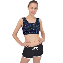 Background Stars Seamless Wallpaper V-back Sports Bra by Ravend