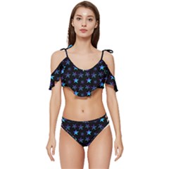 Background Stars Seamless Wallpaper Ruffle Edge Tie Up Bikini Set	 by Ravend