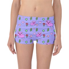 Flower Pink Pig Piggy Seamless Reversible Boyleg Bikini Bottoms by Ravend