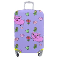 Flower Pink Pig Piggy Seamless Luggage Cover (medium) by Ravend