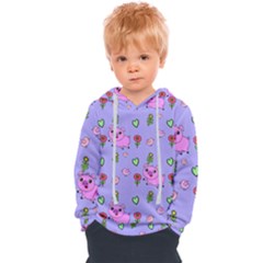 Flower Pink Pig Piggy Seamless Kids  Overhead Hoodie by Ravend