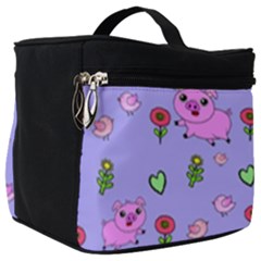 Flower Pink Pig Piggy Seamless Make Up Travel Bag (big) by Ravend