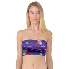 Rabbit Hearts Texture Seamless Pattern Bandeau Top by Ravend