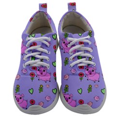 Flower Pink Pig Piggy Seamless Mens Athletic Shoes by Ravend