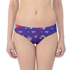 Rabbit Hearts Texture Seamless Pattern Hipster Bikini Bottoms by Ravend