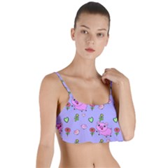 Flower Pink Pig Piggy Seamless Layered Top Bikini Top  by Ravend